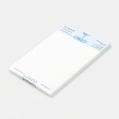 Post-it® Blue Caduceus Water Riples Médicale Hermes Rod (Incliné)