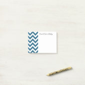 Post-it® Blue Chevron Personnalisé Post Notes (Sur un bureau)