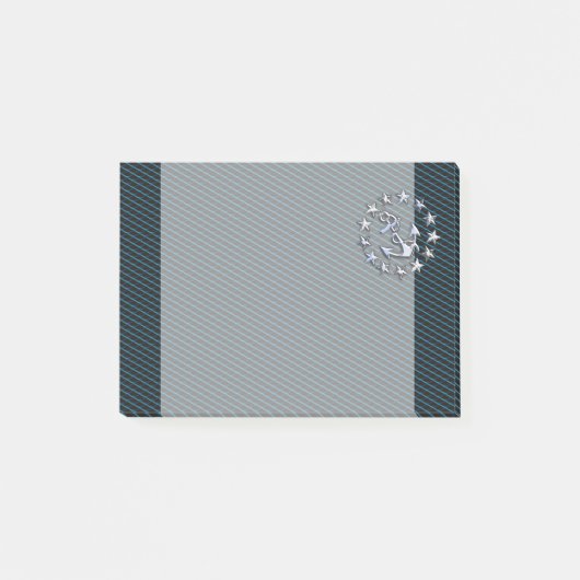 Post-it® Blue Chrome Comme Yacht Drapeau Automotive Grille (Devant)