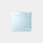 Post-it® Blue Decorative Floral Post it Notes (Devant)