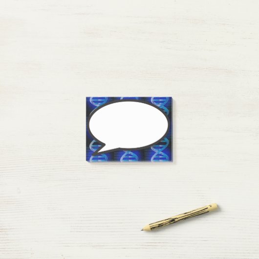 Post-it® Blue DNA Speech Buble Science Médicale (Sur un bureau)