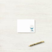 Post-it® Blue Dreamcatcher Design Boho élégant (Sur un bureau)