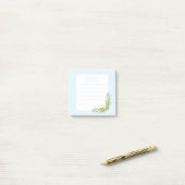Post-it® Blue Floral Mitzvah Note : 3x3 Sticky Pad (Sur un bureau)