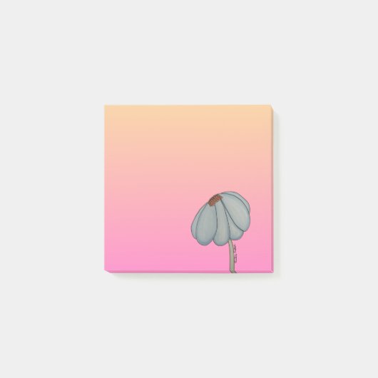 Post-it® Blue Flower with Pink Background (Devant)