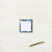 Post-it® Blue Gold Abstrait 3D effet Personnalisé 3x3 (Sur un bureau)