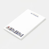 Post-it® Blue Gold Apple Bookshelf Personalized Teacher (Incliné)