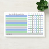 Post-it® Blue Green Responsabilités hebdomadaires Tableau d (Bureau)
