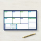 Post-it® Blue Green Weekly Planner Habits & To Do's (Sur un bureau)