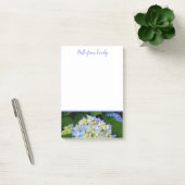Post-it® Blue Hydrangea Floral Personnalisé (Bureau)