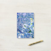 Post-it® Blue Hydrangea Nom personnalisé Adresse (Sur un bureau)
