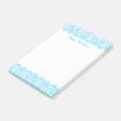 Post-it® Blue Lacy Personnalisé Post It Note Pad (Incliné)