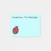 Post-it® Blue Ladybug Teacher's School Post It Notes Cadeau (Devant)
