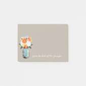 Post-it® Blue Mason Jar Blanc Hydrangeas Orange Daisées (Devant)