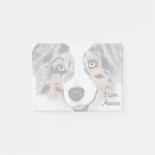 Post-it® Blue Merle Australian Shepherd 50 notes collantes (Devant)