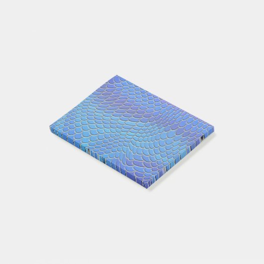 Post-it® Blue mermaid scales, fish scale (Incliné)