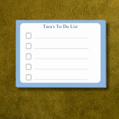 Post-it® Blue Minimalistic Custom Name To Do List Sticky