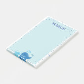 Post-it® Blue Nautical Whale Post It Note (Incliné)