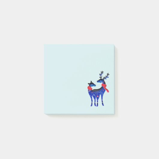 Post-it® Blue Nordic Christmas Reindeer Pair (Devant)