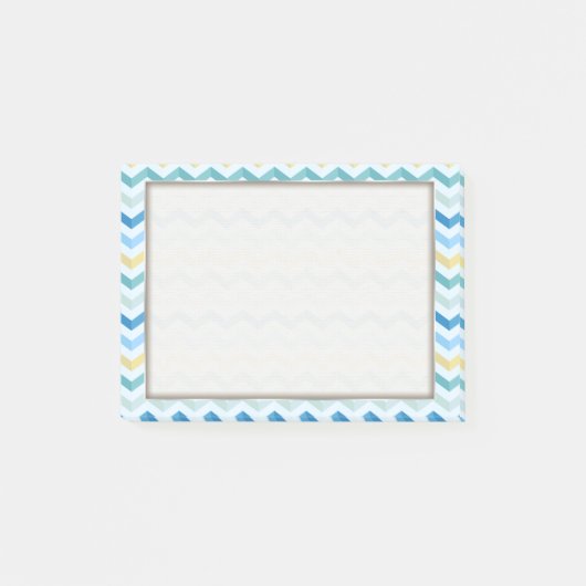 Post-it® Blue Ocean Shore Chevron Stripes avec Monogramme r (Devant)