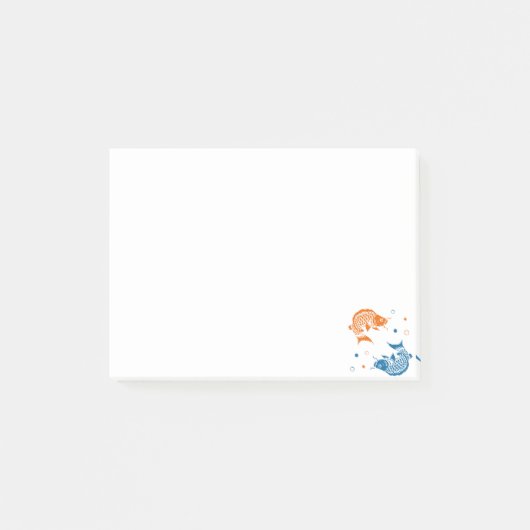 Post-it® Blue Orange Summer Japonais Koi Fish (Devant)