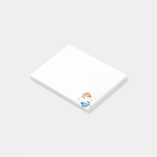 Post-it® Blue Orange Summer Japonais Koi Fish (Incliné)