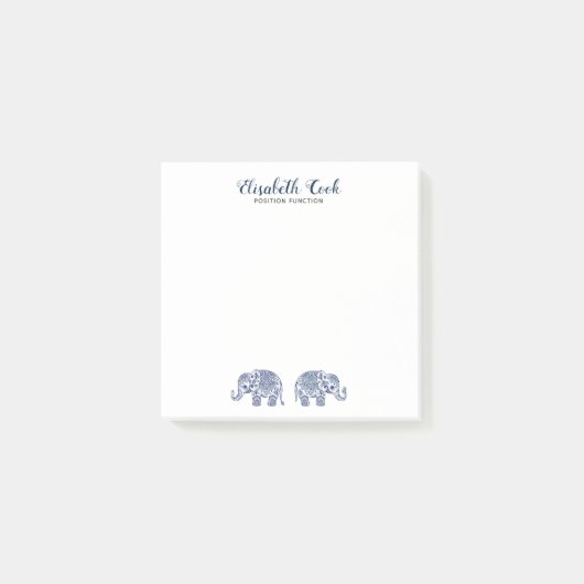 Post-it® Blue Paisley Elephant (Devant)