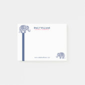 Post-it® Blue Paisley Elephant & Stripes décoratives (Devant)