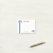 Post-it® Blue Paisley Elephant & Stripes décoratives (Sur un bureau)