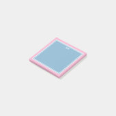 Post-it® Blue Pink Borders Monogrammed (Incliné)