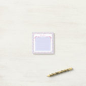 Post-it® Blue Pink Floral Coquette Bow Custom Name (Sur un bureau)