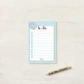 Post-it® Blue Polka Dot Teardrop Diamond TO-DO (Sur un bureau)