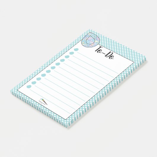 Post-it® Blue Polka Dot Teardrop Diamond TO-DO (Incliné)