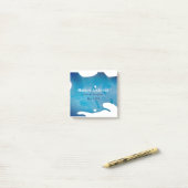 Post-it® Blue rustique aquarelle jeans texture ajouter le n (Sur un bureau)