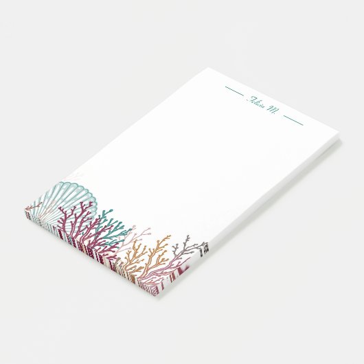 Post-it® Blue Scallop Shell and Coral (Incliné)