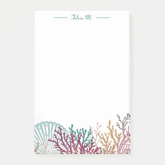 Post-it® Blue Scallop Shell and Coral
