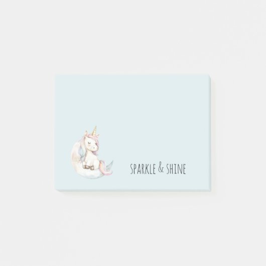 Post-it® Blue Unicorn on Cloud (Devant)