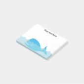 Post-it® Blue Whale Baby Boy Douche Poster It Note (Incliné)