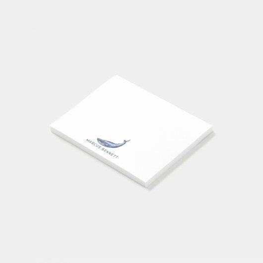 Post-it® Blue Whale Personnalisé Post It Notes (Incliné)