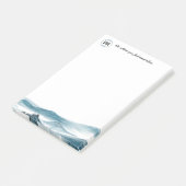Post-it® Blue White Mountain View Monogramme Citation posit (Incliné)