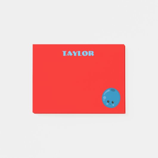 Post-it® Blueberry sur un arrière - plan rouge (Devant)