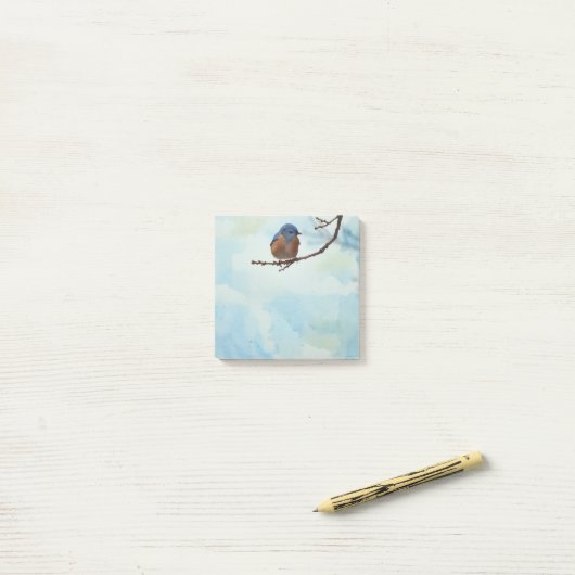 Post-it® Bluebird Oiseau Art Nature Post It Note Pad (Sur un bureau)