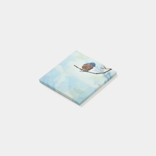 Post-it® Bluebird Oiseau Art Nature Post It Note Pad (Incliné)