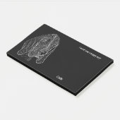 Post-it® Bluetick Coonhound Art Abstrait Nom du chien (Incliné)