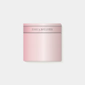 Post-it® Blush Élégant Faux Or Rose | Nom & Initiales (Devant)