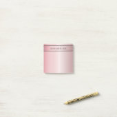 Post-it® Blush Élégant Faux Or Rose | Nom & Initiales (Sur un bureau)