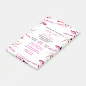 Post-it® Blush Pink  Elegant Gold Wedding Invitation , Whit (Incliné)