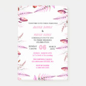 Post-it® Blush Pink  Elegant Gold Wedding Invitation , Whit (Devant)