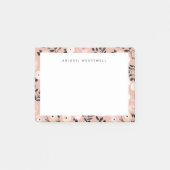 Post-it® Blush Pink Floral Motif Ajouter Votre Nom (Devant)