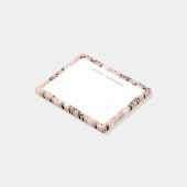 Post-it® Blush Pink Floral Motif Ajouter Votre Nom (Incliné)