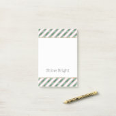 Post-it® Blush Pink Green Glitter Stripes Christmas   (Sur un bureau)